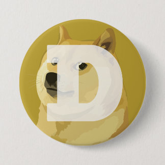 Bóton Redondo 7.62cm Botão de Dogecoin