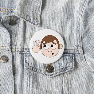 Bóton Redondo 7.62cm Botão de Escuta