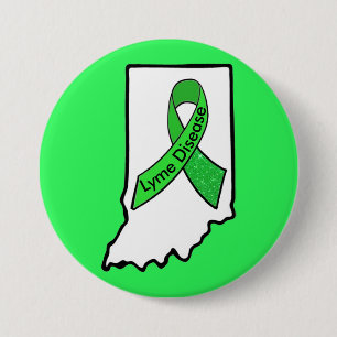 Bóton Redondo 7.62cm Botão de Fita de Sensibilização de Lyme em Indiana