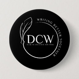 Bóton Redondo 7.62cm Botão de logotipo preto