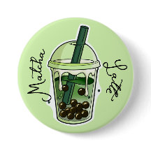 Botão de matcha latte