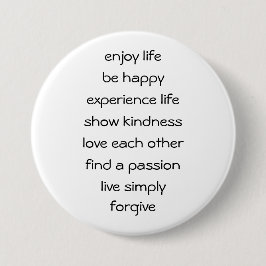 Bóton Redondo 7.62cm Botão de Mensagem Espiritual Caminho da Vida