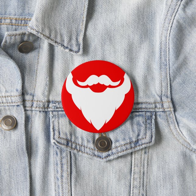 Bóton Redondo 7.62cm Botão de natal branco vermelho gráfico da placa Sa (In Situ)