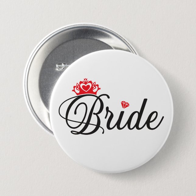 Bóton Redondo 7.62cm Botão de noiva (Frente & Verso)