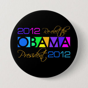 Bóton Redondo 7.62cm Botão de OBAMA 2012