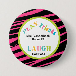 Bóton Redondo 7.62cm Botão de passagem do assistente da Escola de Impre