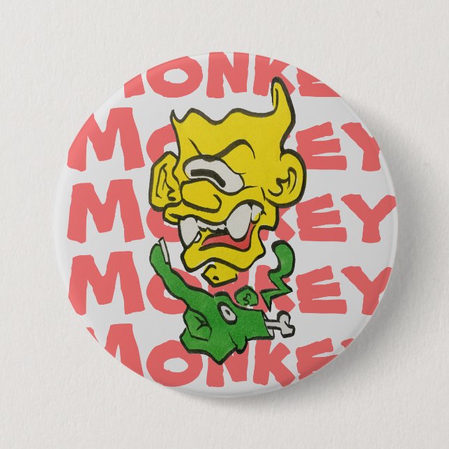 Bóton Redondo 7.62cm Botão de pata do macaco (Frente)