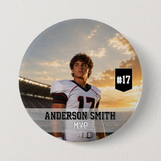 Bóton Redondo 7.62cm Botão de Pin Personalizado de Futebol com Foto