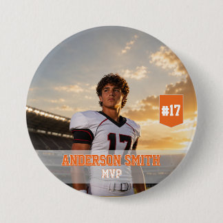 Bóton Redondo 7.62cm Botão de Pin Personalizado de Futebol com Foto do