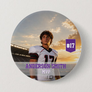 Bóton Redondo 7.62cm Botão de Pin Personalizado de Futebol com Foto do