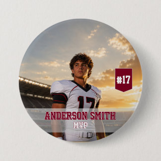 Bóton Redondo 7.62cm Botão de Pin Personalizado de Futebol com Foto do