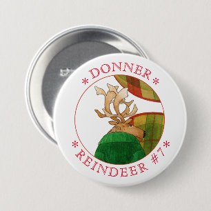 Bóton Redondo 7.62cm Botão de pinagem redonda DONNER REINDEER
