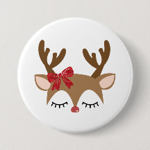 Botão de Reindeer de Natal