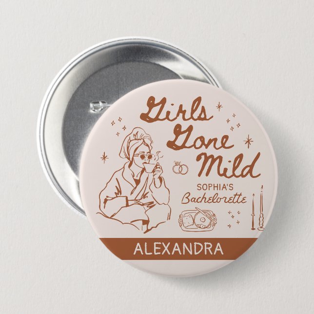 Bóton Redondo 7.62cm Botão de Robe de Spa para Despedida de Solteira Gi (Frente & Verso)