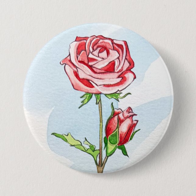 Bóton Redondo 7.62cm Botão de Rosa (Frente)