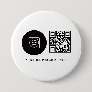 Bóton Redondo 7.62cm Botão de Texto de Código QR Promocional de Logotip