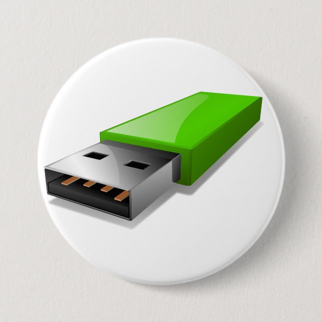 Bóton Redondo 7.62cm Botão de Unidade Flash USB (Frente)