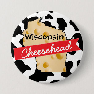 Bóton Redondo 7.62cm Botão de Wisconsin Cheesehead