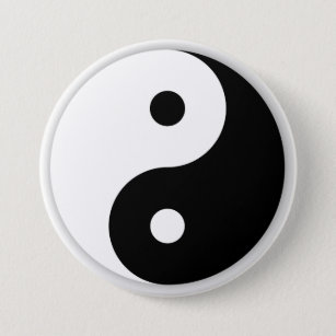 Bóton Redondo 7.62cm Botão de Yin Yang