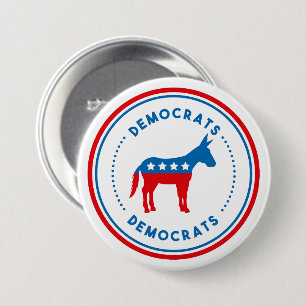 Bóton Redondo 7.62cm Botão Democrata Pin