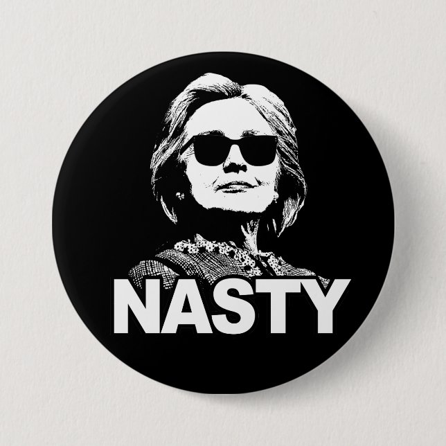 Bóton Redondo 7.62cm Botão "desagradável" de Hillary Clinton (Frente)