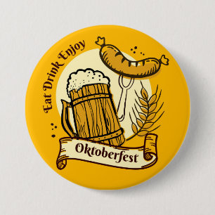 Bóton Redondo 7.62cm Botão do Festival de Cerveja Oktoberfest