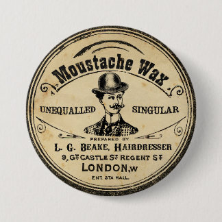 Bóton Redondo 7.62cm Botão do Pin da cera do Moustache do bigode do