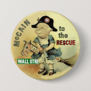 Bóton Redondo 7.62cm Botão do salvamento de McCain Wall Street
