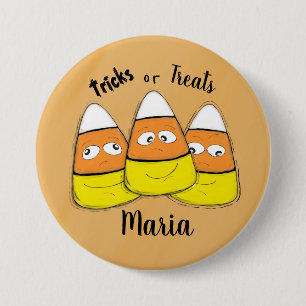 Bóton Redondo 7.62cm Botão Doce de Milho de Halloween