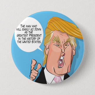 Bóton Redondo 7.62cm Botão dos desenhos animados de Donald Trump