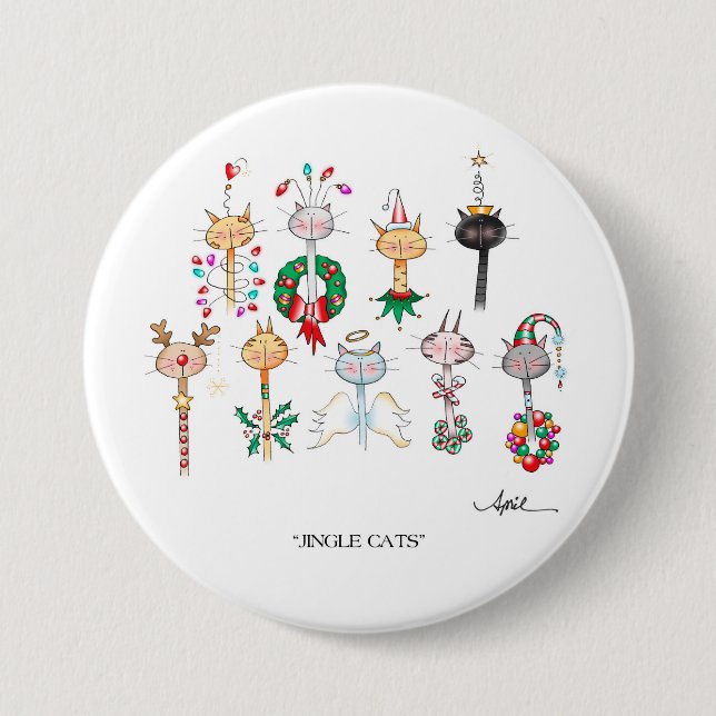 Bóton Redondo 7.62cm Botão dos GATOS do TINIR (Frente)