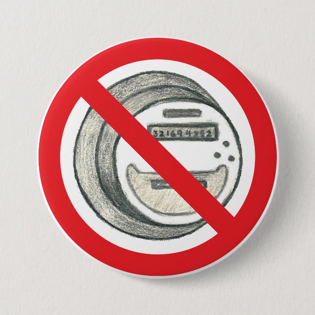 Bóton Redondo 7.62cm Botão esperto dos medidores da proibição (Frente)