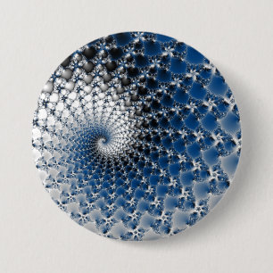 Bóton Redondo 7.62cm Botão espiral azul