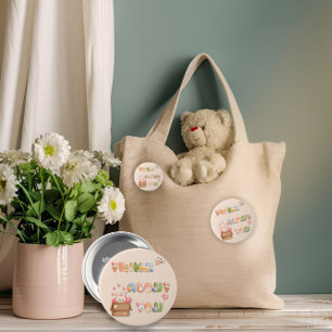 Bóton Redondo 7.62cm Botão Fofo de Dia dos Namorados   Pense em Você