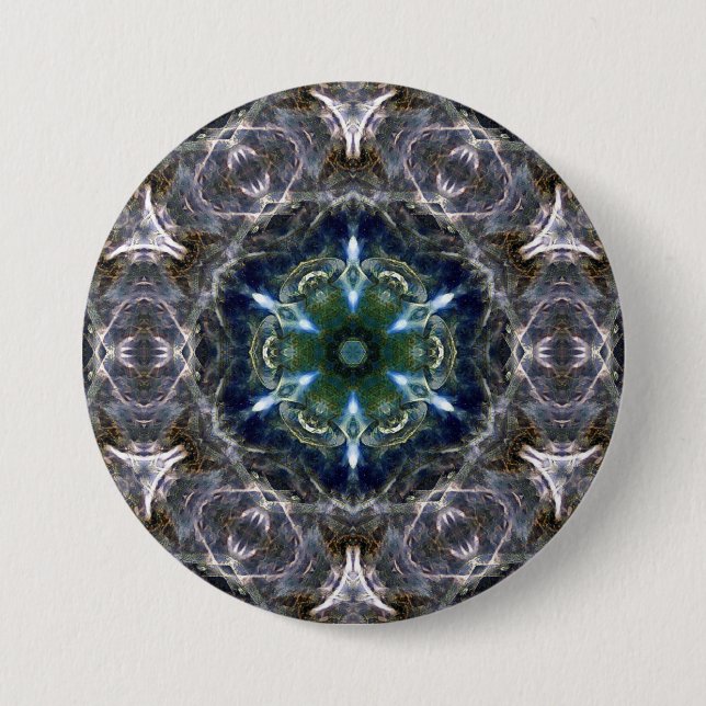 Bóton Redondo 7.62cm Botão Folk Mandala (Frente)