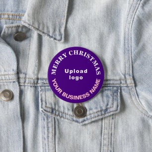 Bóton Redondo 7.62cm Botão Forma Arredondada de Negócio de Natal Roxo