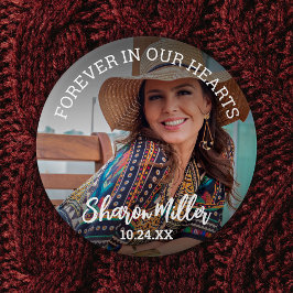 Bóton Redondo 7.62cm Botão Foto Lembrança 'Para Sempre Em Nossos Coraçõ