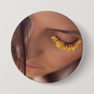 Bóton Redondo 7.62cm Botão Girassol Lashes