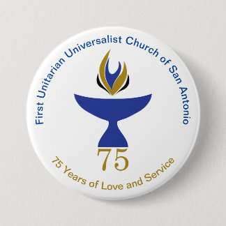 Bóton Redondo 7.62cm Botão Grande, 3 polegadas