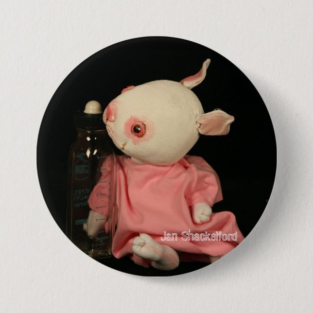 Bóton Redondo 7.62cm Botão Lil do coelho de janeiro Shackelford (Frente)