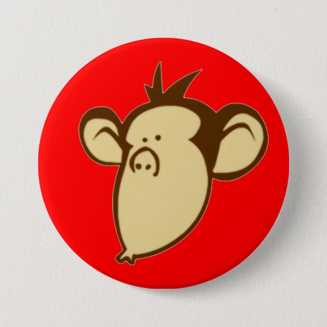 Bóton Redondo 7.62cm Botão Lippy Monkey (Frente)