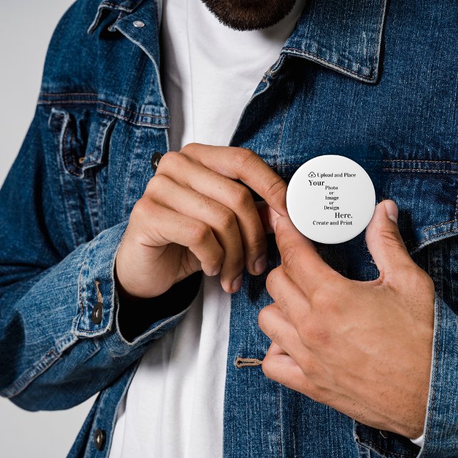 Bóton Redondo 7.62cm Botão no Design ou Carregamento de Foto (Button Your Design or Photo Upload)