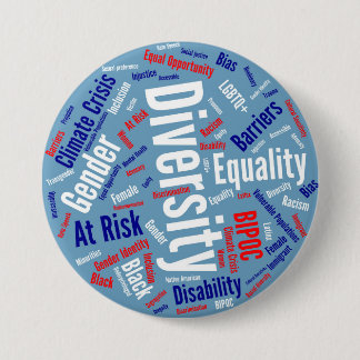 Bóton Redondo 7.62cm Botão Palavras Democráticas