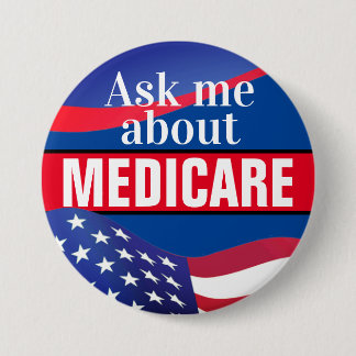 Bóton Redondo 7.62cm Botão Perguntar-me sobre Medicare