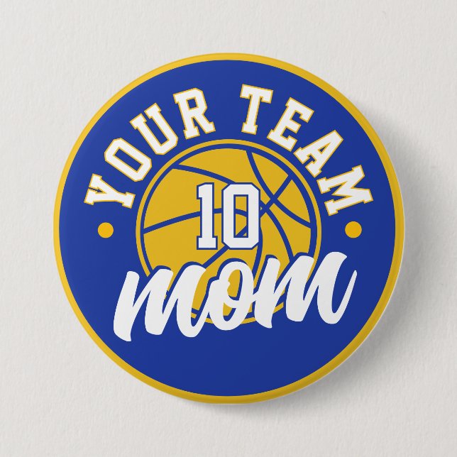Bóton Redondo 7.62cm Botão Personalizado de Mãe de Basquete (Frente)