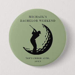 Bóton Redondo 7.62cm Botão Personalizado | Fim de Semana de Golfe para 