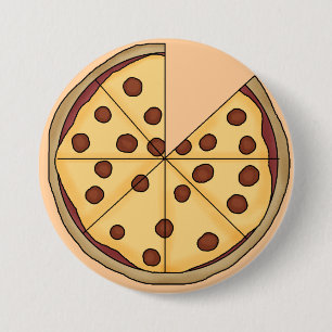 Bóton Redondo 7.62cm Botão Pizza Pie