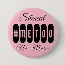 Botão preto do #MeToo e cor-de-rosa simples