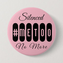 Bóton Redondo 7.62cm Botão preto do #MeToo e cor-de-rosa simples