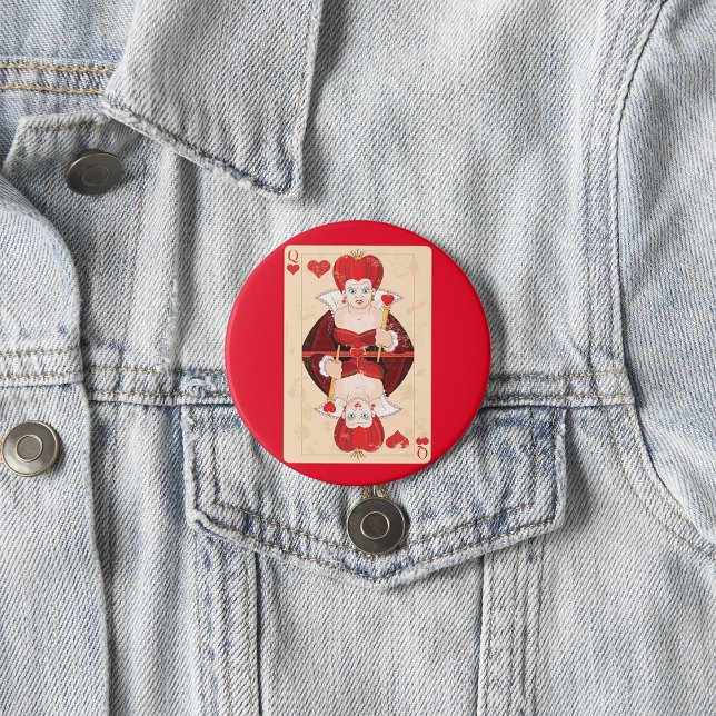 Bóton Redondo 7.62cm Botão Rainha dos Corações (Criador carregado)